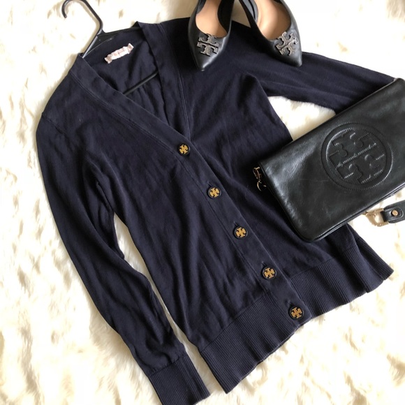 Tory Burch Sweaters - Tory. Burch Navy Blue Simone Cardigan